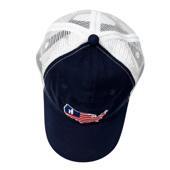 NWOT Johnnie-O American Flag Embroidered Logo Mesh Back Hat USA Patriotic - Picture 6 of 12